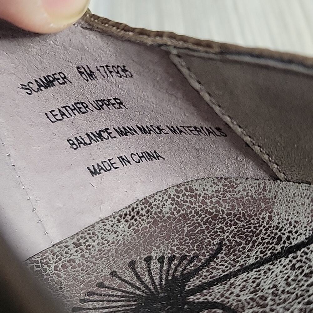 OTBT Scamper Dark Dune Leather Low Wedge Comfort Shoe Womens Size 6 NEW - Picture 10 of 12